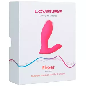 Insertable dual vibrator LOVENSE Flexer — silicone, 3 motors, app-controlled, waterproof, 10.1 cm length
