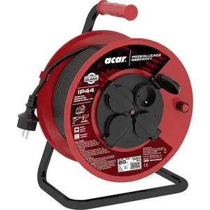 Катушка с удлинителем Acar PZ-4Z/STM 3G2.5 20 м, 4 розетки, IP44, вилка Type F, 3680 Вт