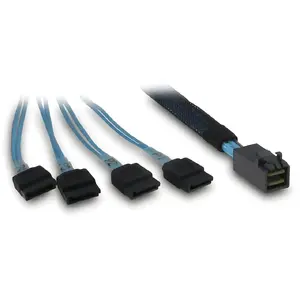 Kabelis INTER-TECH SFF-8643 uz 4x SATA/SAS 0,7 m 12 Gbit/s zils