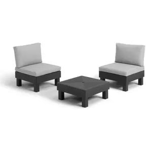 Dārza mēbeļu komplekts Keter Elements Balcony Set — kompakts balkona komplekts pelēks/gaiši pelēks