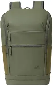 Travel backpack Rivacase Eden Olive PU leather Polyester rPET