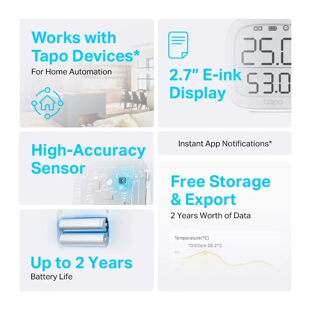 TP-Link Tapo Умный Монитор Температуры и Влажности Photo 3