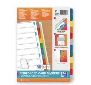 Divider sheets Elba Oxford 100204953, A4 format, multicolour, 12 pcs, 225×302 mm