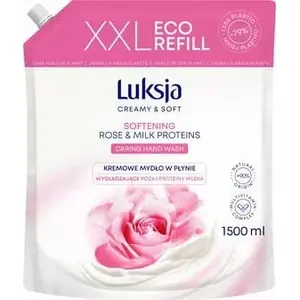 Liquid hand soap refill LUKSJA Creamy & Soft Rose and Milk Proteins 1500 ml refill pack