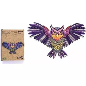 Wooden eco puzzle PuzzleOK Magic Owl A3 — 120 pieces, eco-friendly material