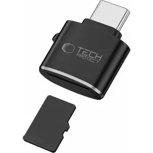 Kāršu lasītājs Spigen TECH-PROTECT ULTRABOOST Type-C uz microSD/TF, melns