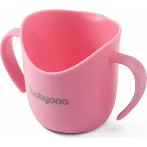 Mācību krūzīte baby ono ergonomiskā Flow — bērnu dzeramkrūze, rozā