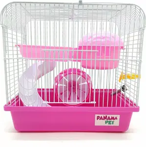 Клетка Panama Pet модель PP-50628 для мелких грызунов 27×20,5×25,5 см бело/розовая