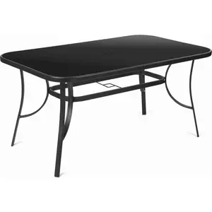Garden table Fieldmann FDZN5030 with black glass top