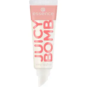 Lūpu spīdums Essence Juicy Bomb 10 ml — caurspīdīgs tonis Lovely Litchi, mirdzošs finišs