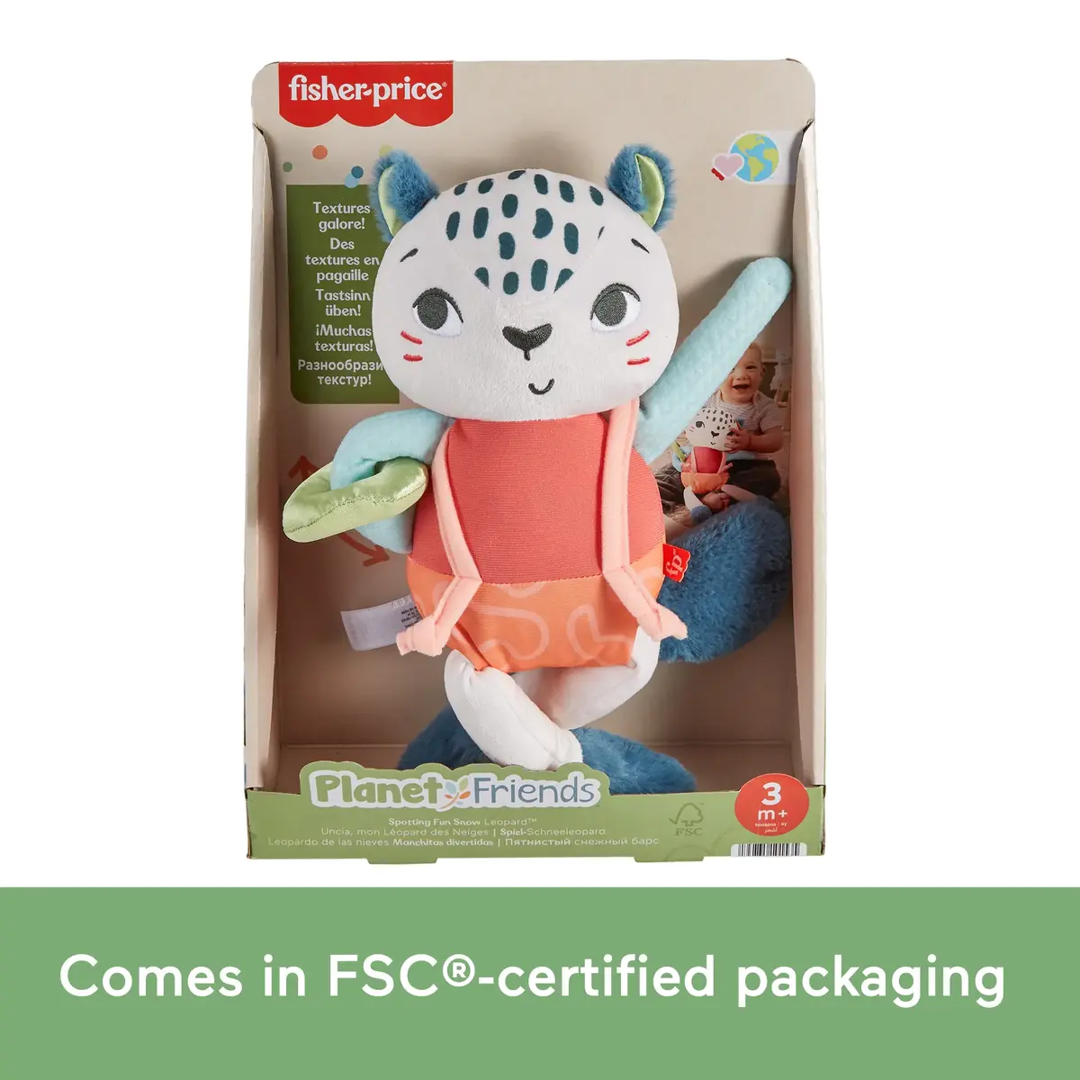 Игрушечный леопард Fisher-Price Planet Friends Spotting Fun Snow Leopard Photo 19