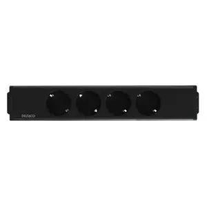 Deltaco GT-1204 Socket Outlet Type F Black Aluminium Plastic 100-240V