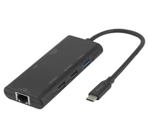 Док-станция и порт-репликатор Deltaco USBC-HDMI31 с интерфейсом USB Type-C Поддержка 4K Ultra HD Черный
