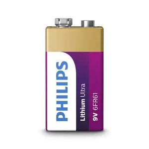 Battery Philips 9V Lithium Ultra 6FR61LB1A/10 — single-use prismatic 9V lithium