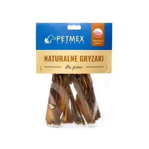 Лакомство для собак PETMEX Кожа косули 100 г — однокомпонентная гипоаллергенная жевательная лакомка, белок 88,2%, жир 4,15%