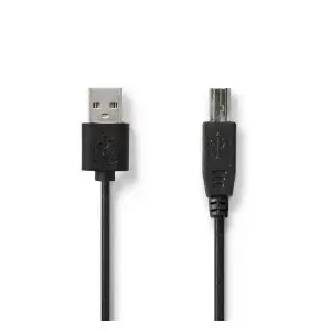 USB cable Nedis CCGL60101BK20 2m USB A USB B Black