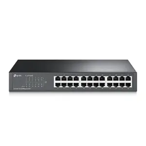Network switch TP-Link TL-SF1024D — Unmanaged 24-port Fast Ethernet (10/100), 4.8 Gbit/s, 8000 MAC table, rack-mountable