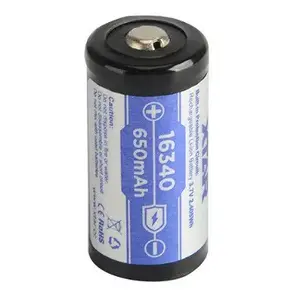 Rechargeable battery XTAR 16340 (CR123) Li‑ion 3.7V 850mAh, 34 mm height, 1.6 cm diameter