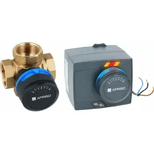 Mixing valve set Afriso ProClick ARV 484 4-way rotary valve with ARM 343 electric actuator (MPN 1348444)