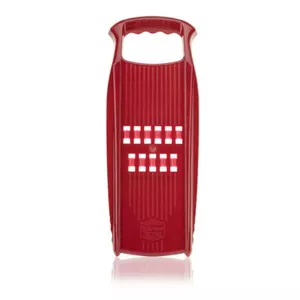 Rīve Börner Rösti DE1435R56056 sarkana — pankūku rīve 34×13×3,7 cm, ergonomiska rokturis, asi plastmasas zobīti, bez BPA