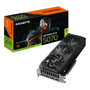 Видеокарта GIGABYTE GeForce RTX 5070 12 ГБ GDDR7, PCIe 5.0, 192‑bit, охлаждение WINDFORCE 3X
