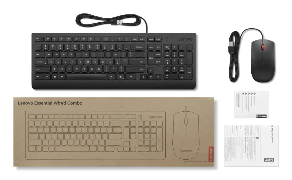 Lenovo Essential проводной комплект клавиатура и мышь Photo 4