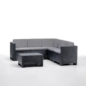 Outdoor furniture set BICA Colorado — rattan, grey; table 69.5×48×37 cm
