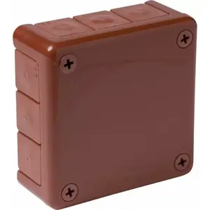 Electrical Junction Box ViPlast 041-02 12-entry brown non-clamp with cable glands, external size 98×98×42 mm, IP55
