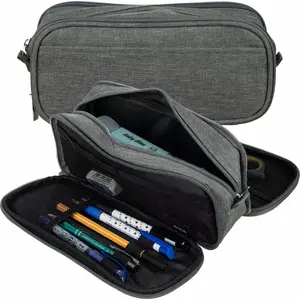 Piórnik Maaleo rozkładany potrójny - szary (folding triple pencil case)