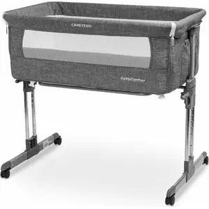 Кровать-люлька Caretero Sleep2Gether graphite — приставная кроватка для младенцев, регулировка по высоте