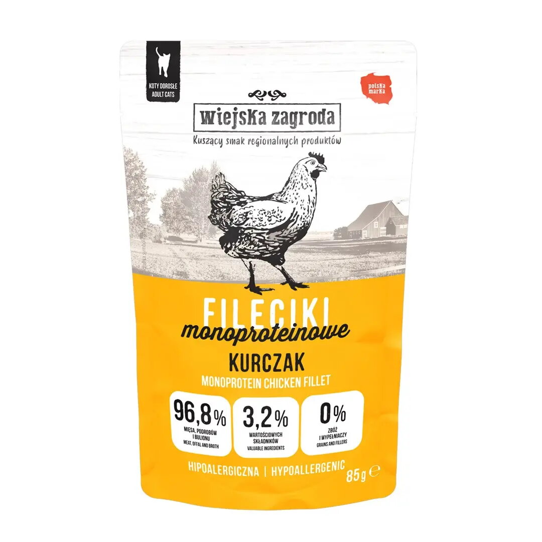 Mitrs kaķu barības wiejskazagroda Fileciki Chicken