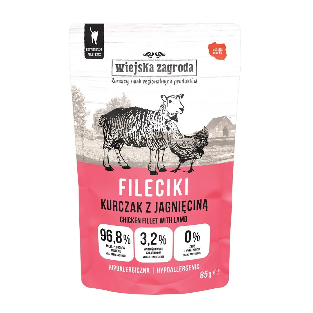 Mitrs kaķu barība wiejskazagroda Chicken Fillets