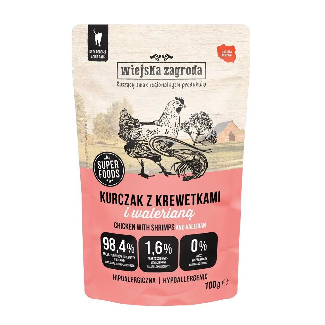 Mitrā̄s kaķu barība wiejskazagroda Vistas ar