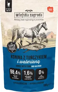 Wet cat food wiejskazagroda Karma Konina Tuna and Valerian Adult 100 g