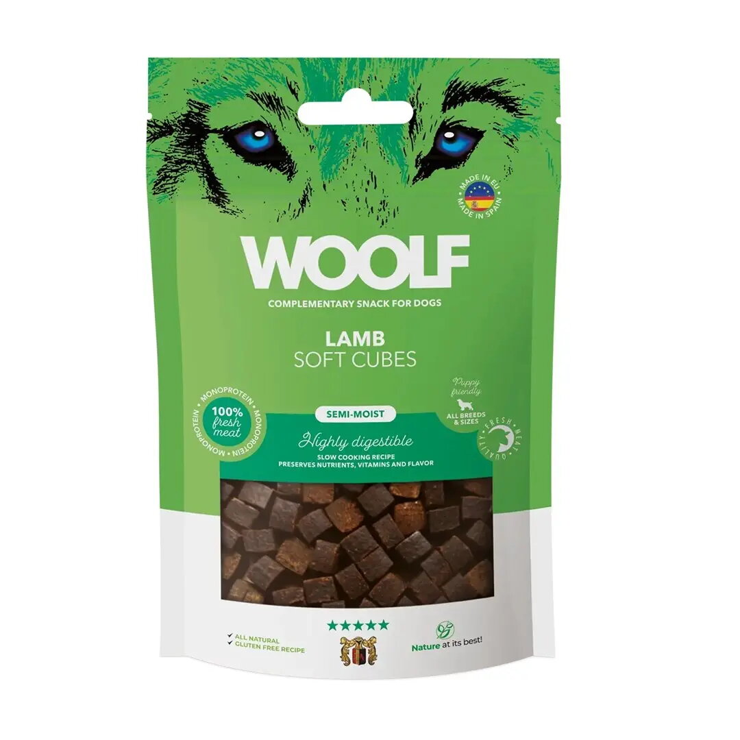 Suņu kārums WOOLF Soft Cubes Lamb