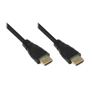 HDMI kabelis 2 m, No name Alcasa — 2× HDMI Type A (vīrietis), 4K 4096×2160, ARC, zelta pārklājuma kontakti, melns