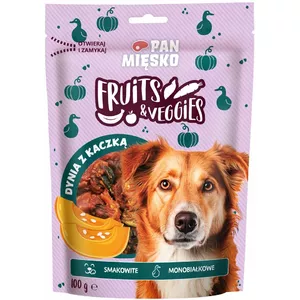 Dog training treats pan miĘsko Fruits & Veggies Pumpkin with Duck Adult 100 g, monoprotein, gluten- and soy-free