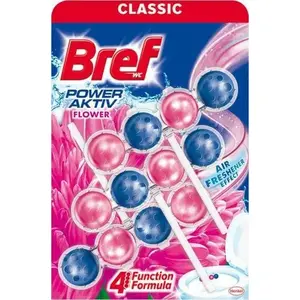 Toilet rim block Bref Power Aktiv Flower, 3 x 50 g, hanging WC cleaner
