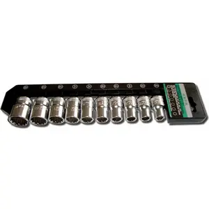 Socket set 1/2" 12-point Honiton HA401, 10 pieces, sizes 10–24 mm
