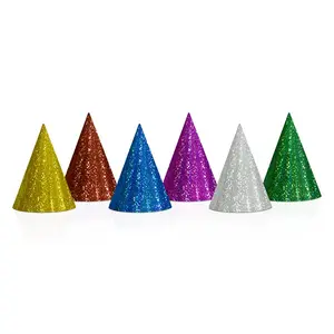 Шапочка для праздника PartyDeco Holographic микс 16 см, 20 шт., разные цвета
