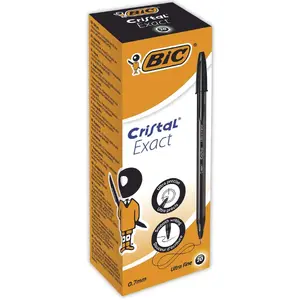 Ballpoint pen BIC Cristal Exact Ultra Fine — stick, black ink, 20 pcs