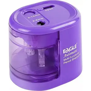 Электрическая точилка для карандашей Eagle EG-5161USB, питание от батареек/USB, 2 отверстия, фиолетовая