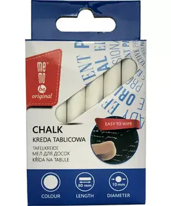 White Chalk Sticks MemoBe — Pack of 12