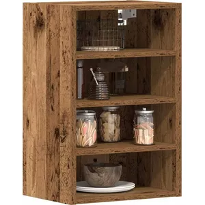 Настенный шкаф с дверцей из стекла VidaXL 40×29,5×60 см, старое дерево