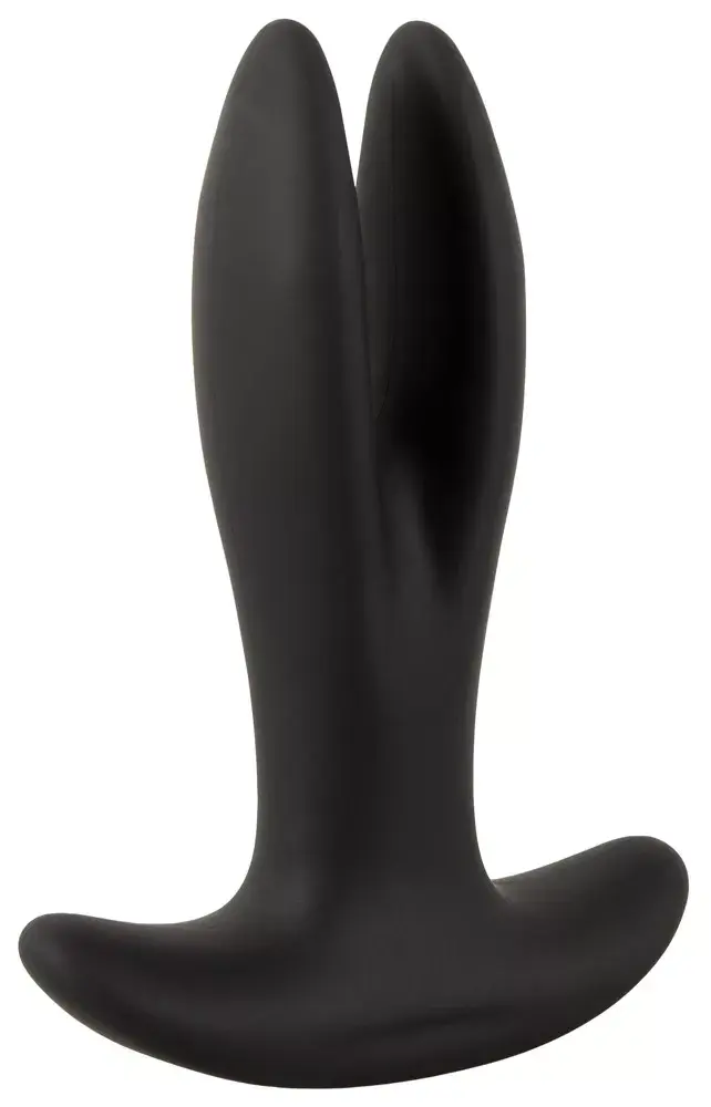 Анальный вибратор ANOS Silicone Black — 2-рукий RC, перезаряжаемый Photo 4