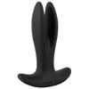 Анальный вибратор ANOS Silicone Black — 2-рукий RC, перезаряжаемый Photo 4
