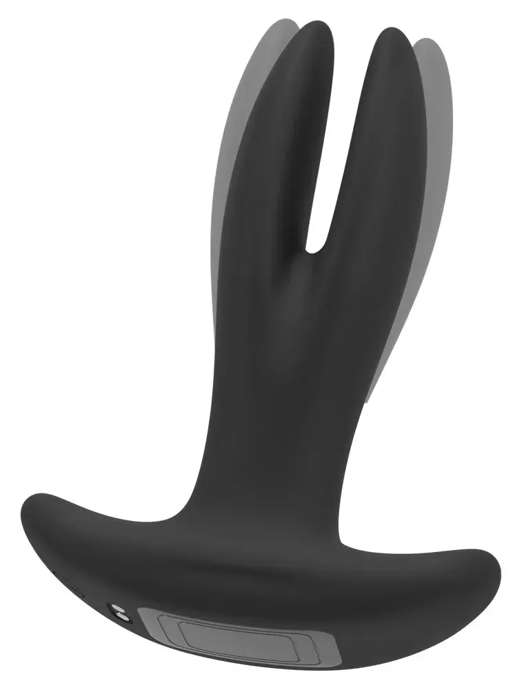 Анальный вибратор ANOS Silicone Black — 2-рукий RC, перезаряжаемый Photo 6