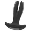 Анальный вибратор ANOS Silicone Black — 2-рукий RC, перезаряжаемый Photo 6