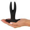 Анальный вибратор ANOS Silicone Black — 2-рукий RC, перезаряжаемый Photo 9