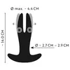 Анальный вибратор ANOS Silicone Black — 2-рукий RC, перезаряжаемый Photo 13